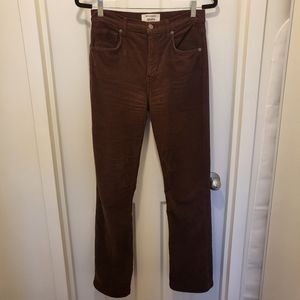 Reformation Brown Peyton High Rise Bootcut Corduroy Pants